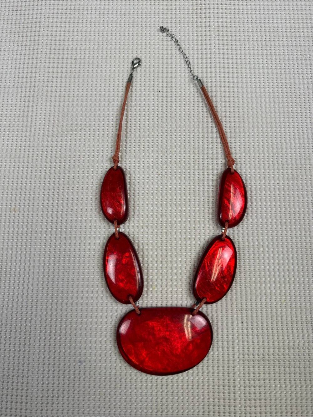 Bold Red Statement Acrylic/ Resin Necklace - Picture 8 of 13